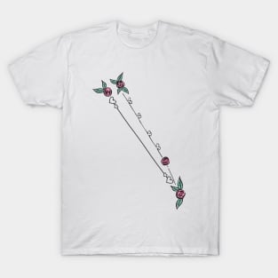 Circinus (Compasses) Constellation Roses and Hearts Doodle T-Shirt